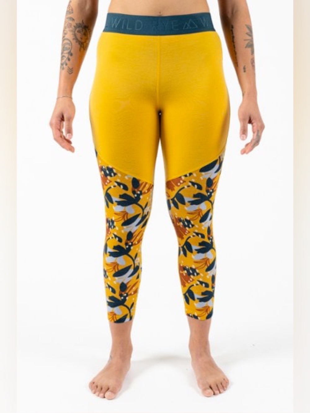 Wild Rye Jane 7/8 Crop Base Layer Leggings - Merino Wool Women’s Size 18